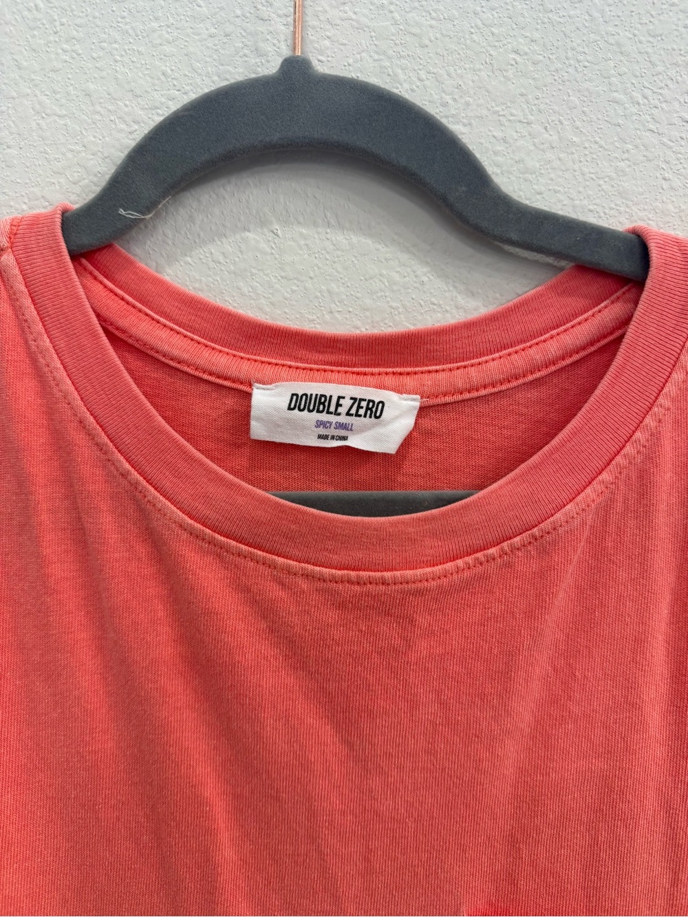 Double Zero Coral Crewneck Tee Dress with Pockets - Picture 3 of 5